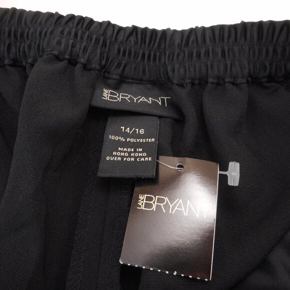 NEW Lane Bryant Women's size 14/16 Pull-on Pants Black Satin Trim Drawstring NWT - Picture 6 of 11